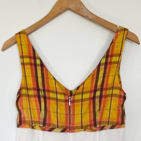 Trina Turk Vintage Orange Plaid & White Dress - Picture 8 of 10